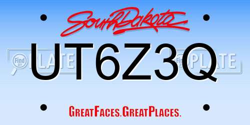 UT6Z3Q South Dakota License Plate