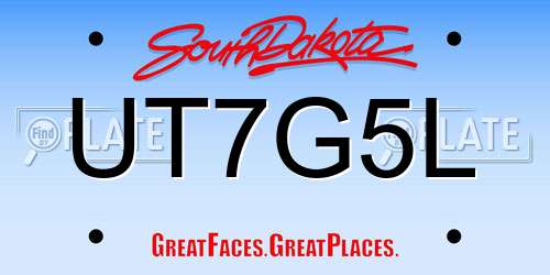UT7G5L South Dakota License Plate