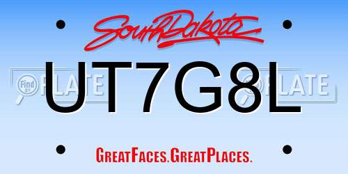 UT7G8L South Dakota License Plate