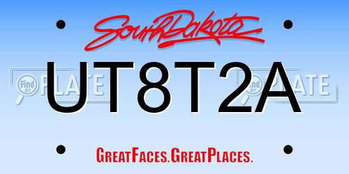 UT8T2A South Dakota License Plate