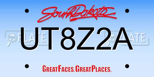 UT8Z2A South Dakota License Plate