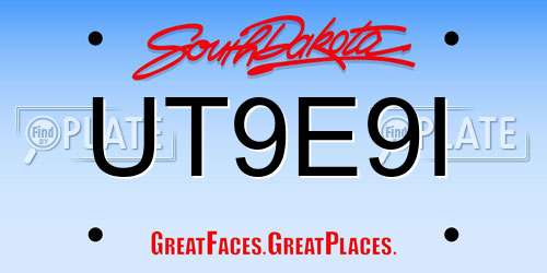 UT9E9I South Dakota License Plate