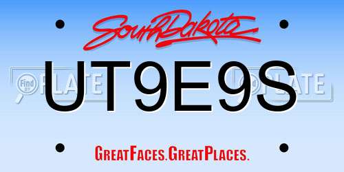 UT9E9S South Dakota License Plate