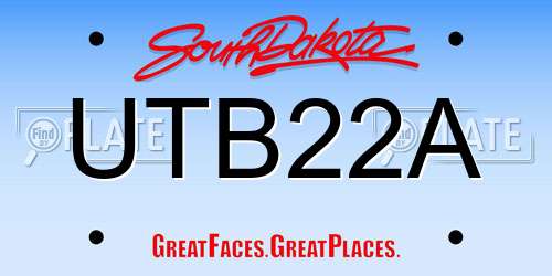 UTB22A South Dakota License Plate