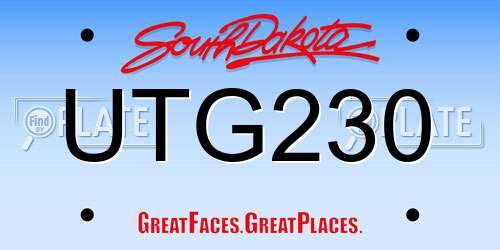 UTG230 South Dakota License Plate