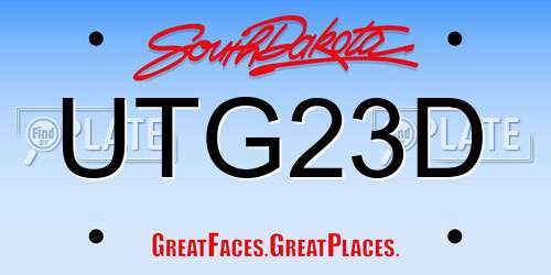 UTG23D South Dakota License Plate