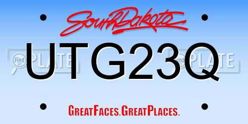 UTG23Q South Dakota License Plate