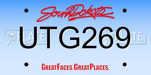 UTG269 South Dakota License Plate