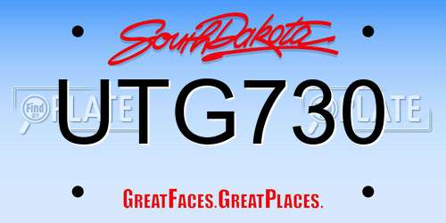 UTG730 South Dakota License Plate