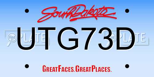 UTG73D South Dakota License Plate
