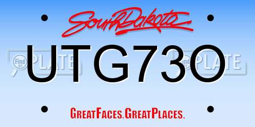 UTG73O South Dakota License Plate