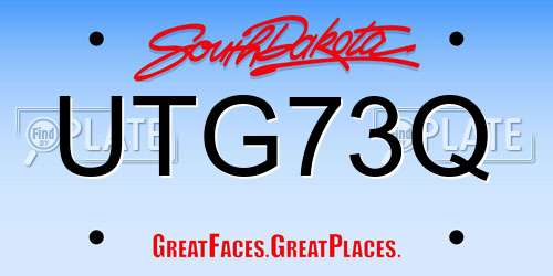 UTG73Q South Dakota License Plate