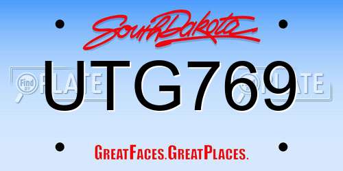 UTG769 South Dakota License Plate