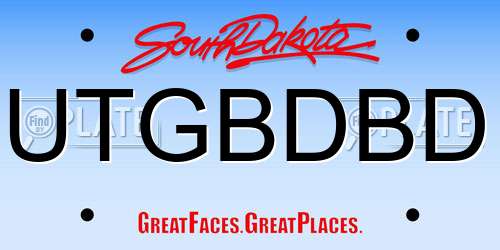 UTGBDBD South Dakota License Plate