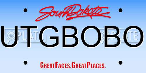UTGBOBO South Dakota License Plate