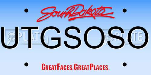 UTGSOSO South Dakota License Plate