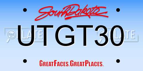 UTGT30 South Dakota License Plate