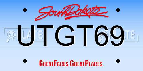 UTGT69 South Dakota License Plate