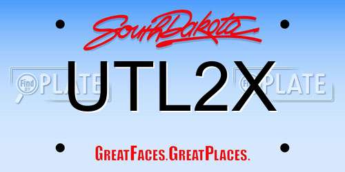 UTL2X South Dakota License Plate