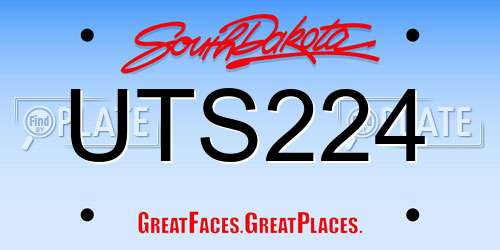 UTS224 South Dakota License Plate