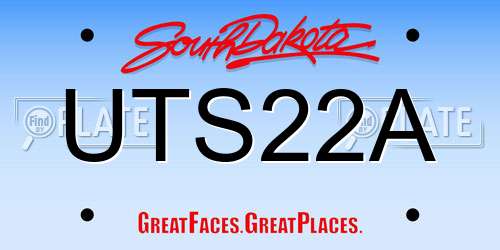 UTS22A South Dakota License Plate