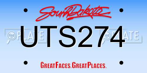 UTS274 South Dakota License Plate