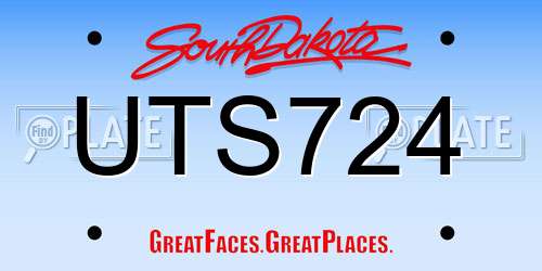 UTS724 South Dakota License Plate