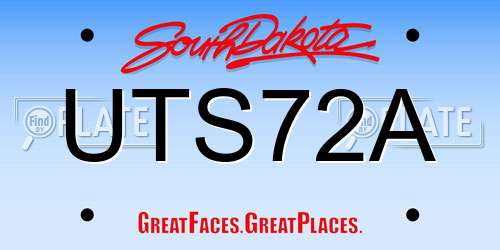 UTS72A South Dakota License Plate