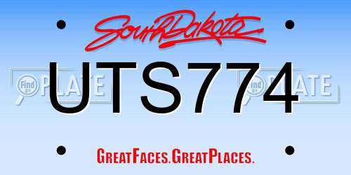 UTS774 South Dakota License Plate