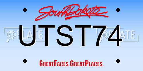 UTST74 South Dakota License Plate