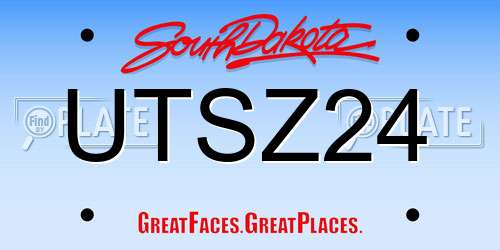 UTSZ24 South Dakota License Plate