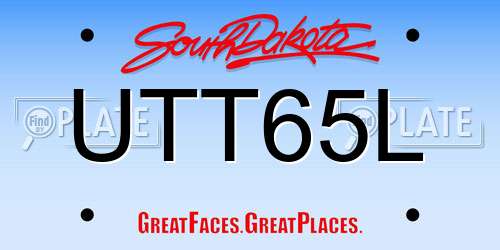 UTT65L South Dakota License Plate