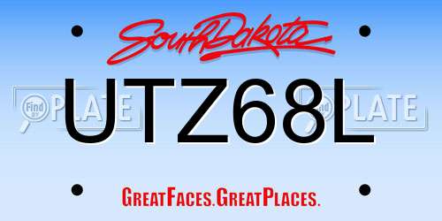 UTZ68L South Dakota License Plate