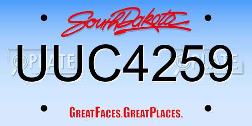 UUC4259 South Dakota License Plate