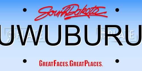 UWUBURU South Dakota License Plate