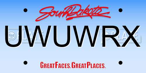 UWUWRX South Dakota License Plate