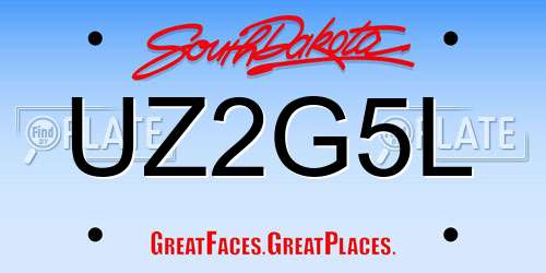UZ2G5L South Dakota License Plate