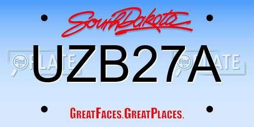 UZB27A South Dakota License Plate