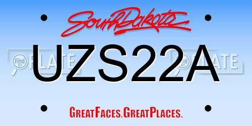 UZS22A South Dakota License Plate
