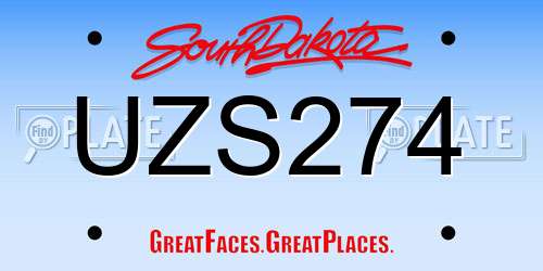 UZS274 South Dakota License Plate
