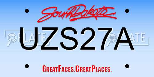 UZS27A South Dakota License Plate