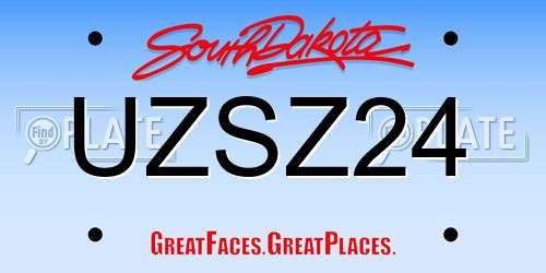 UZSZ24 South Dakota License Plate