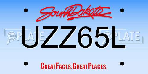 UZZ65L South Dakota License Plate