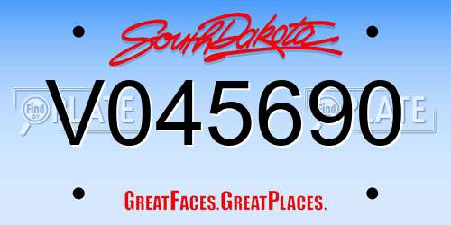 V045690 South Dakota License Plate