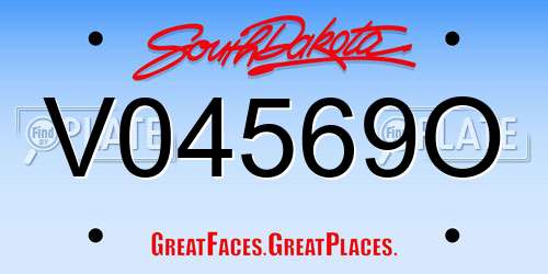 V04569O South Dakota License Plate