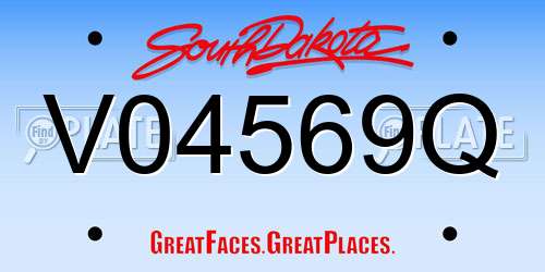 V04569Q South Dakota License Plate