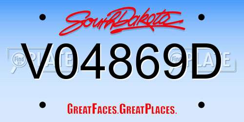 V04869D South Dakota License Plate