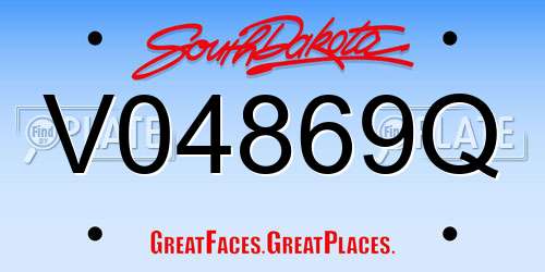 V04869Q South Dakota License Plate