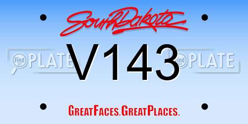 V143 South Dakota License Plate