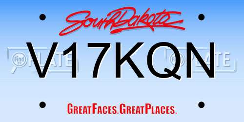 V17KQN South Dakota License Plate